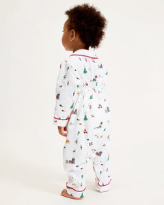 Baby's Twill Cambridge Romper in Holiday Town