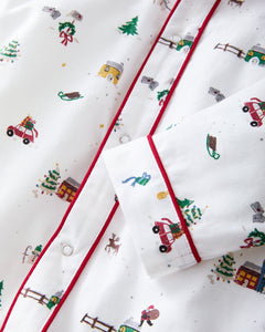 Baby's Twill Cambridge Romper in Holiday Town