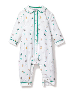 Baby's Twill Cambridge Romper in Jingle Paws