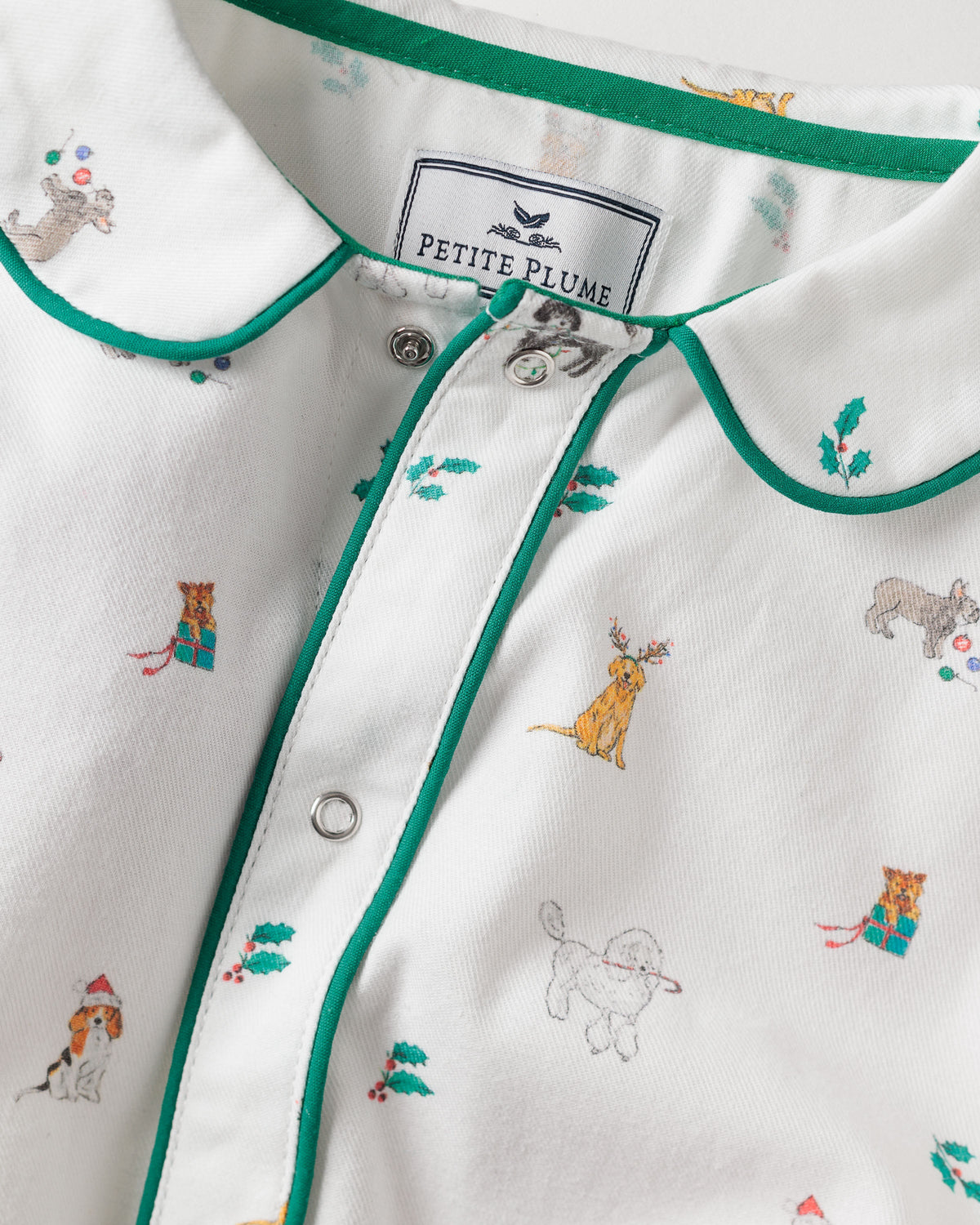 Baby's Twill Cambridge Romper in Jingle Paws