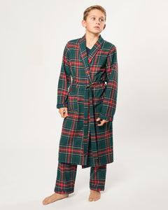 Kid's Brushed Twill Robe in Kensington Tartan