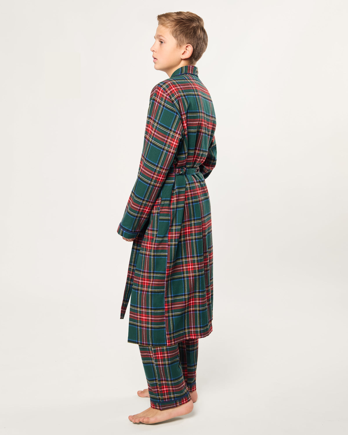 Kid's Brushed Twill Robe in Kensington Tartan