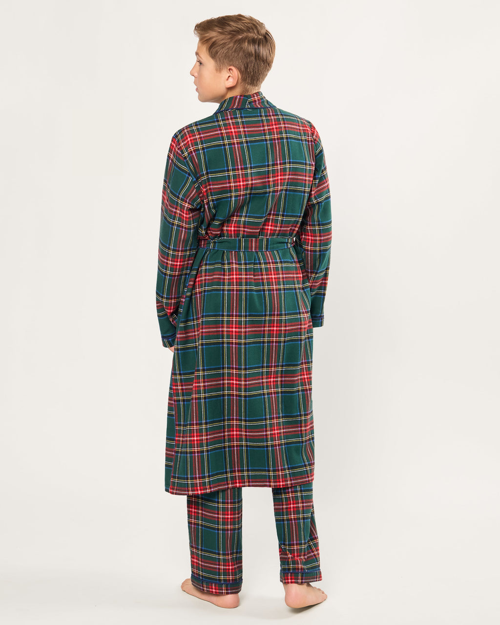 Kid’s Brushed Twill Robe in Kensington Tartan