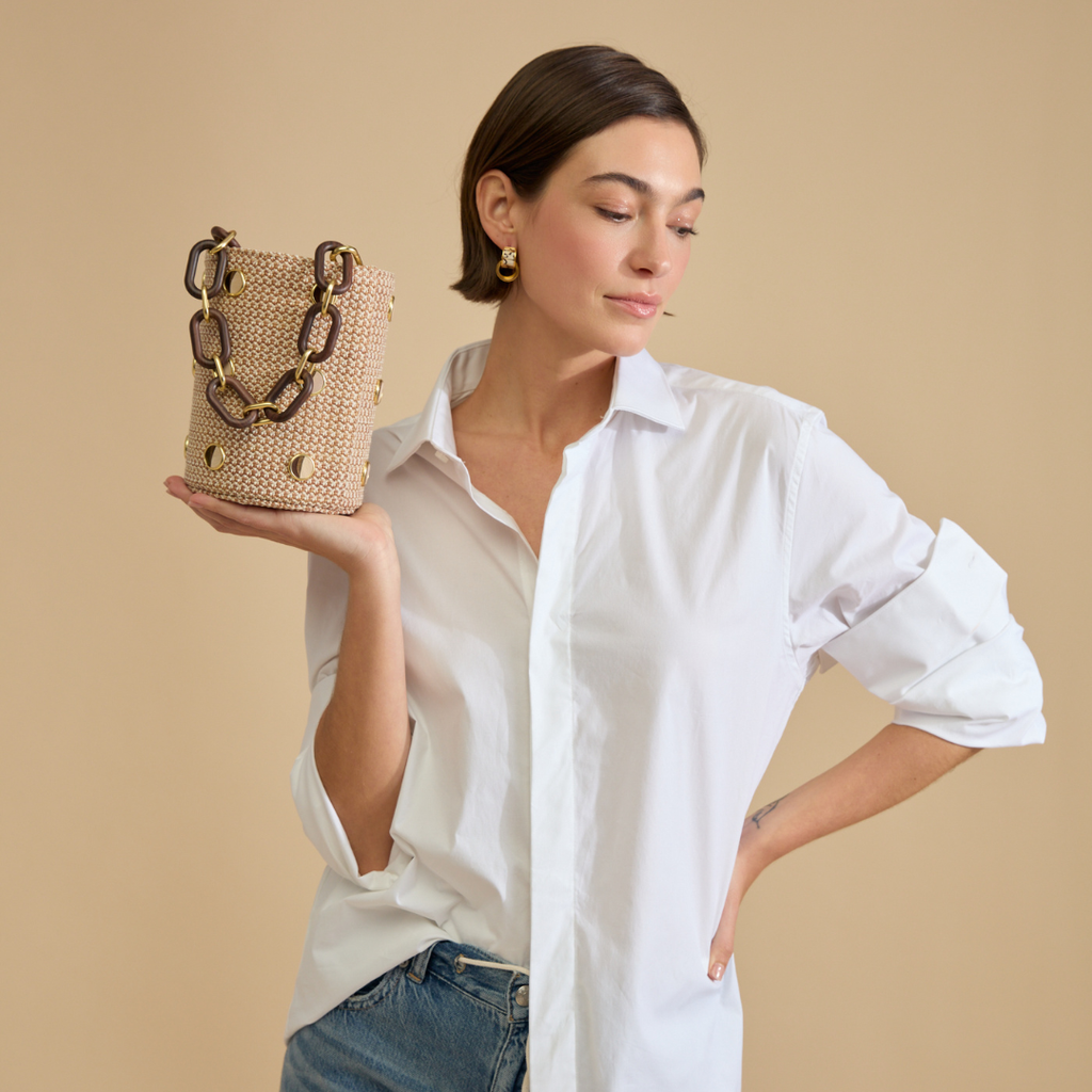 Greenwich Bucket Bag in Woven