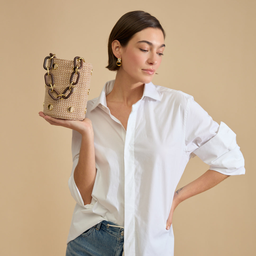 Greenwich Bucket Bag in Woven