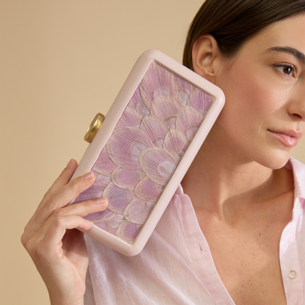 Le Marais Clutch in Pink Peacock
