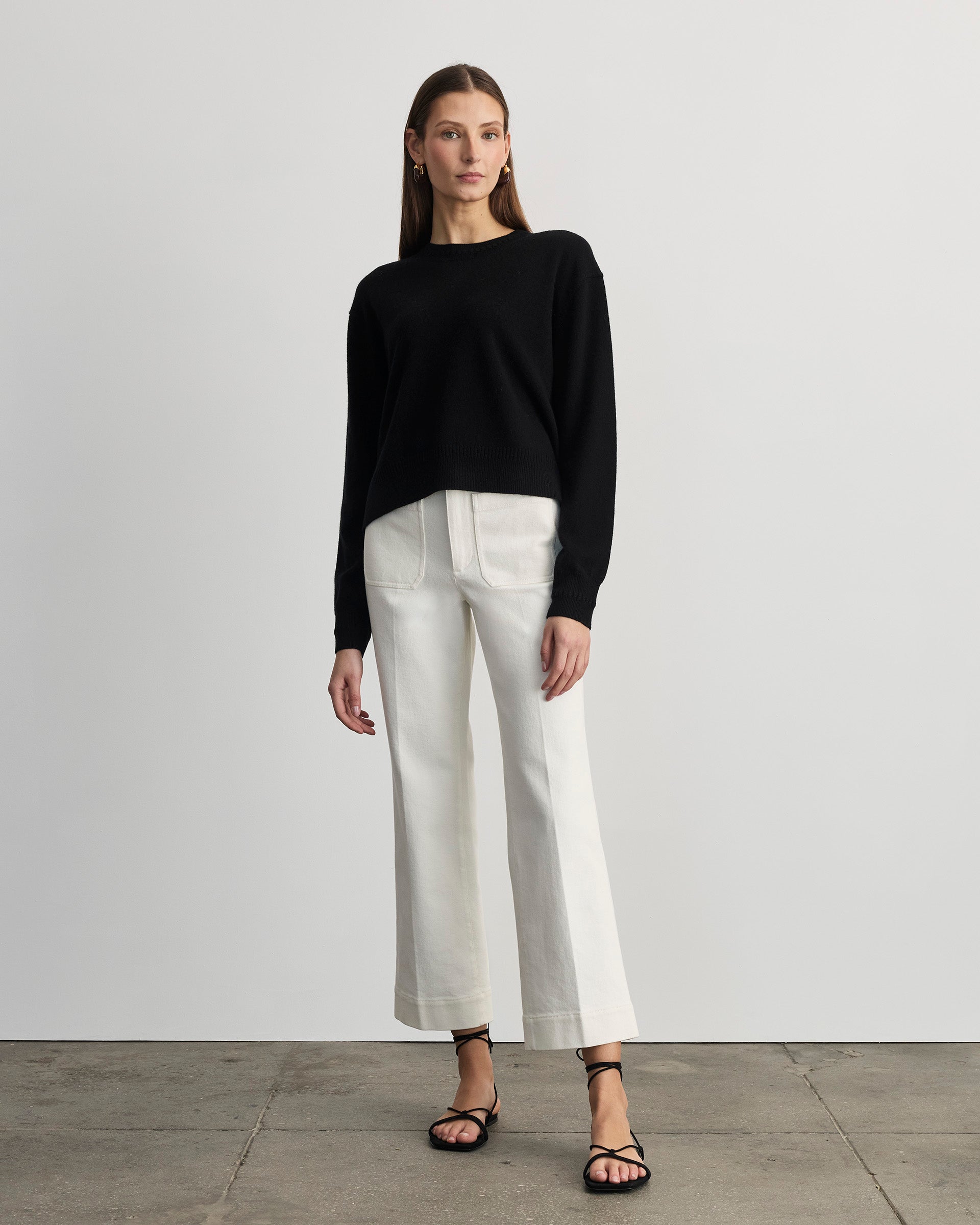 Cropped Nicole Pant in Chalk