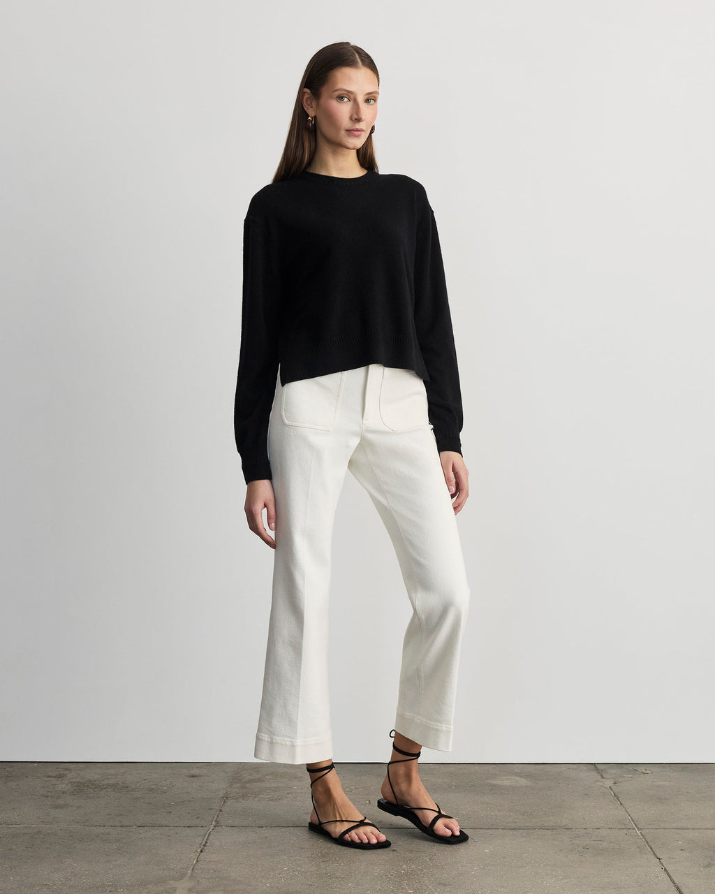 Cropped Nicole Pant in Chalk