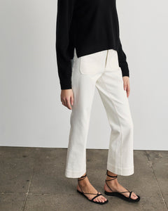 Cropped Nicole Pant in Chalk