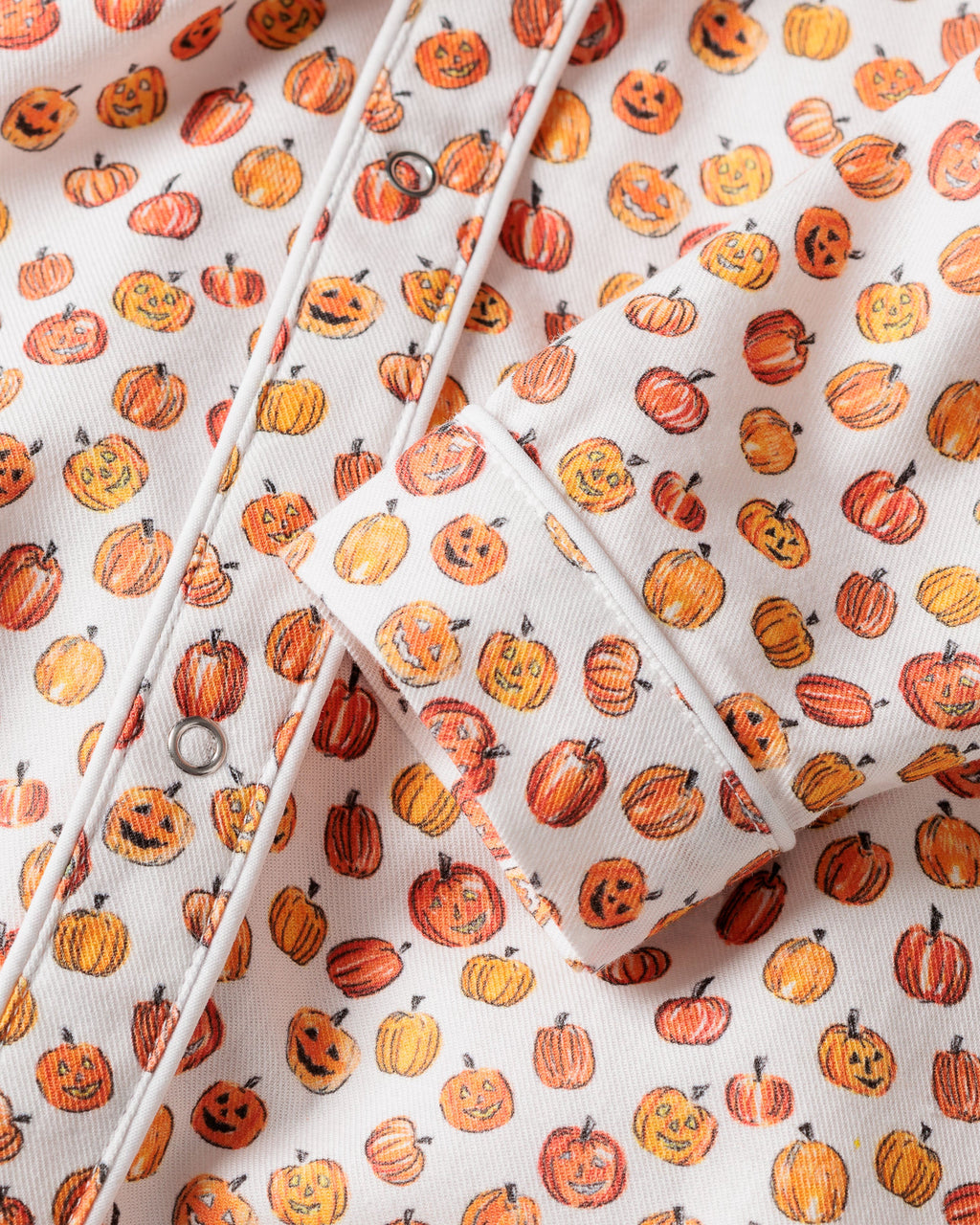 Baby’s Twill Cambridge Romper in Pumpkin Patch