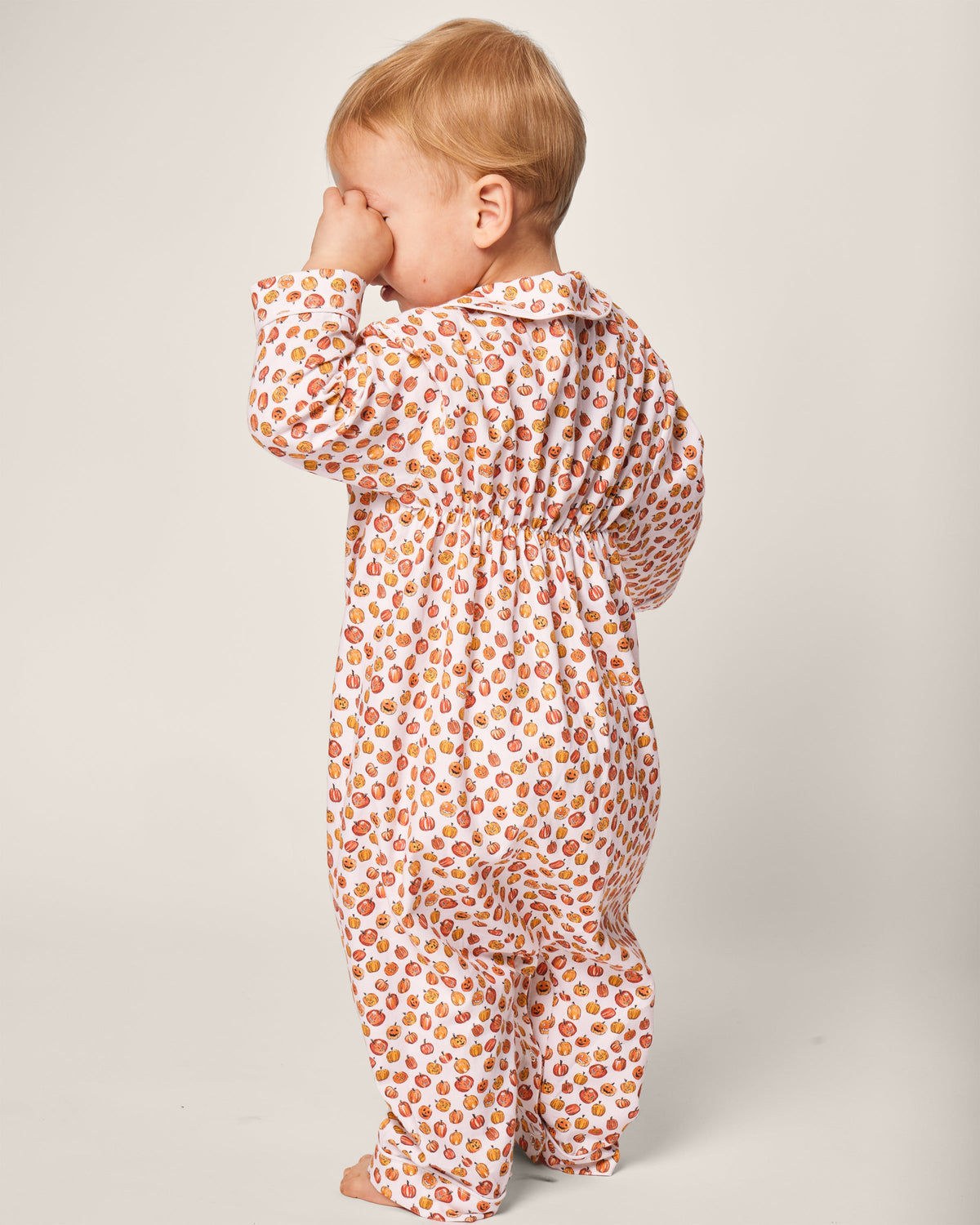 Baby's Twill Cambridge Romper in Pumpkin Patch