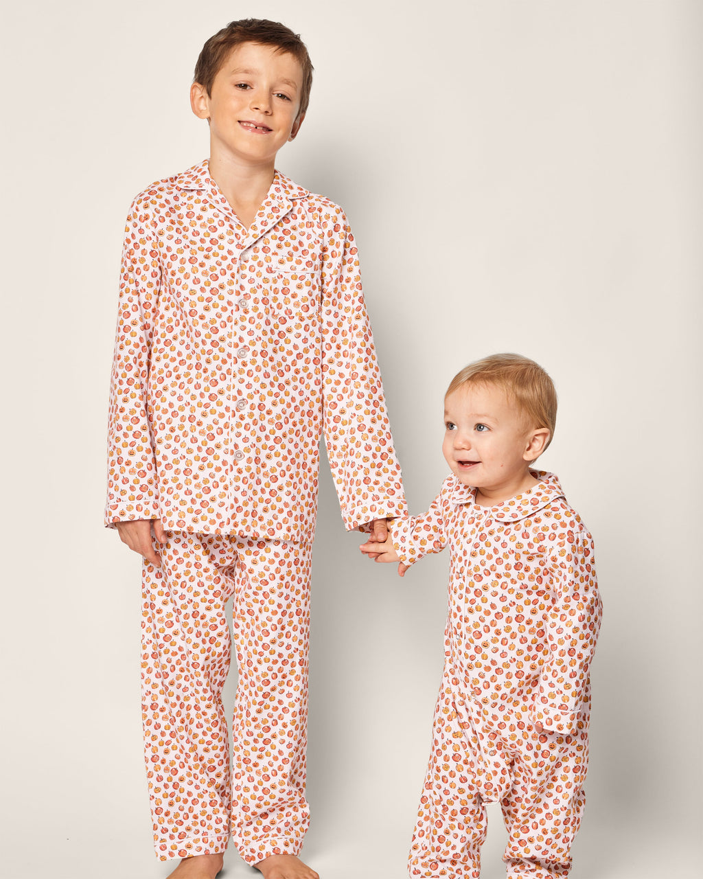 Baby’s Twill Cambridge Romper in Pumpkin Patch