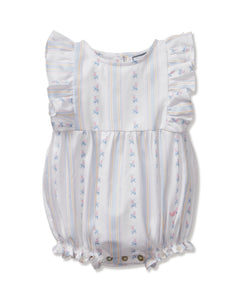 Baby's Twill Ruffled Romper in Cottage Stripe