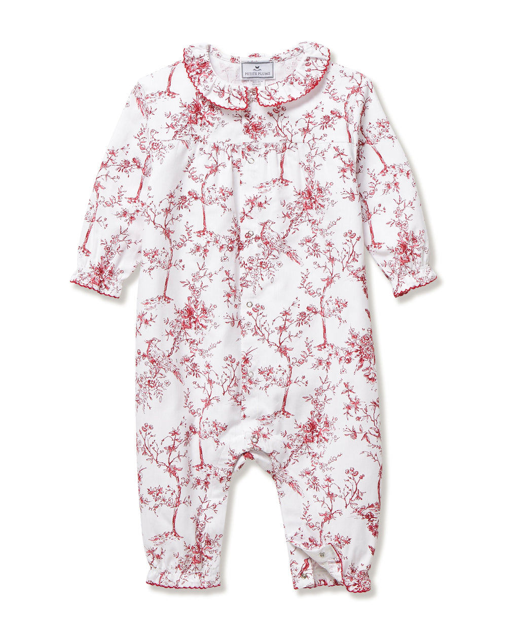 Baby’s Twill Madeline Romper in Red Timeless Toile