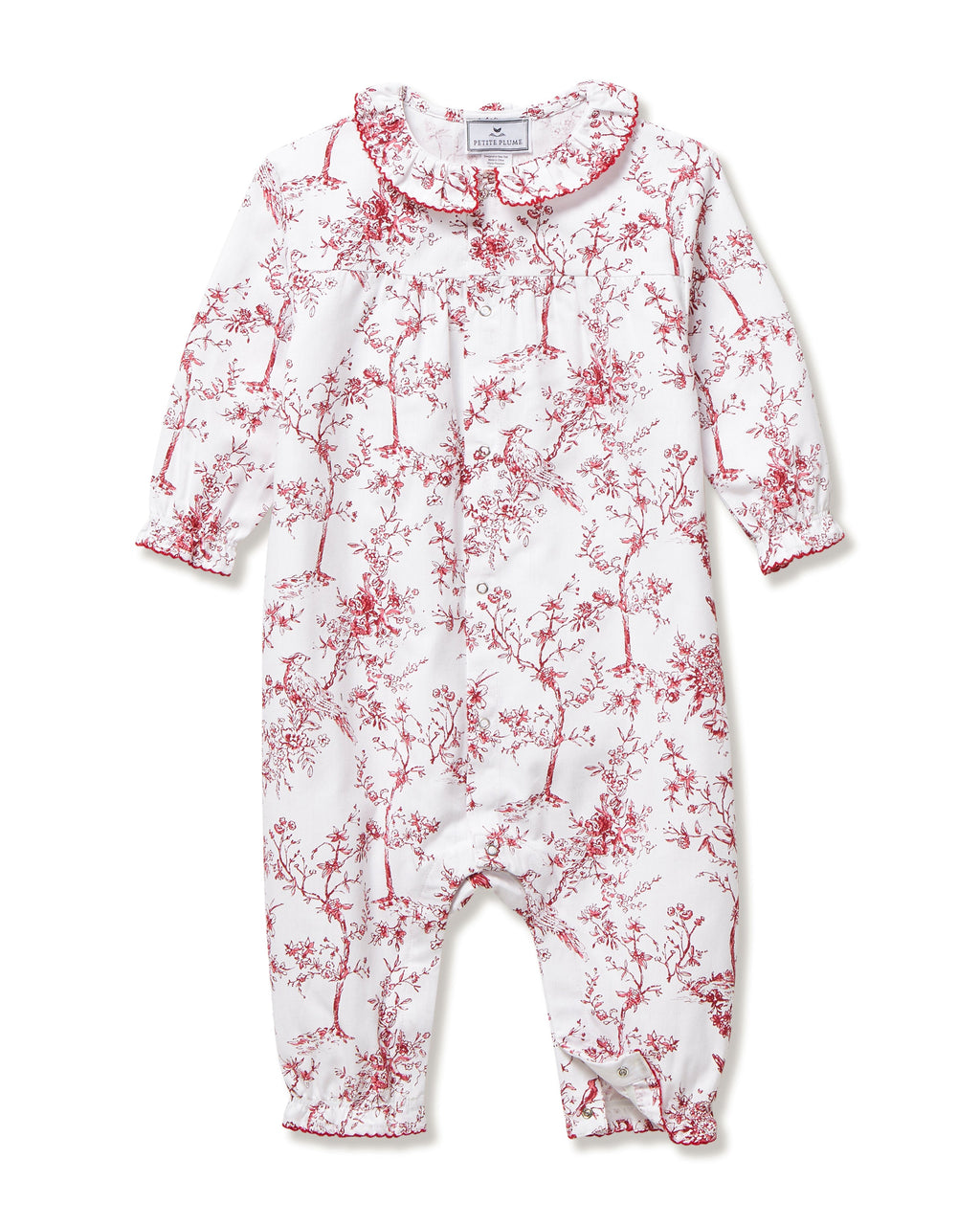 Baby’s Twill Madeline Romper in Red Timeless Toile
