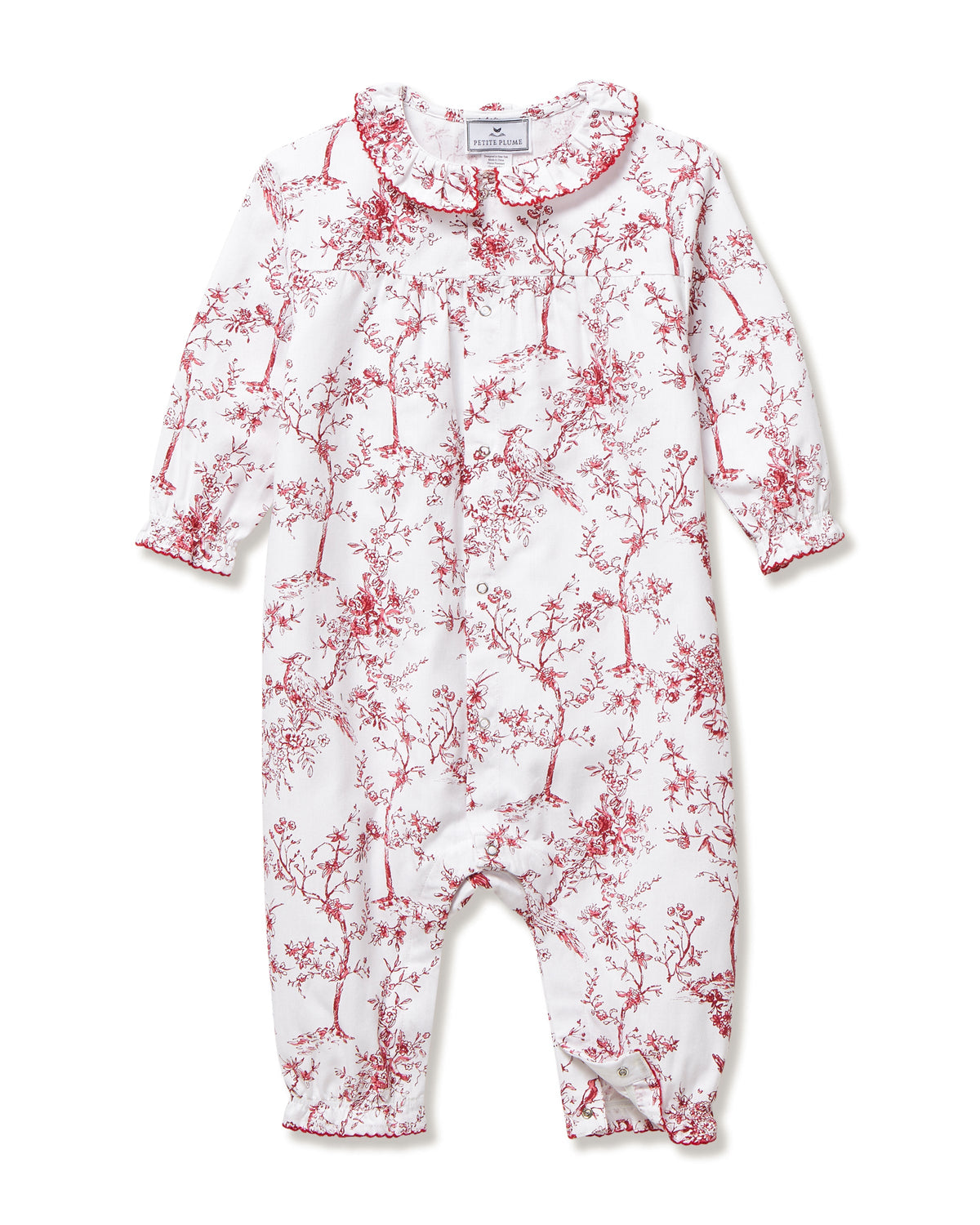 Baby’s Twill Madeline Romper in Red Timeless Toile
