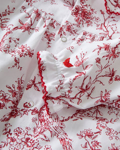 Baby’s Twill Madeline Romper in Red Timeless Toile
