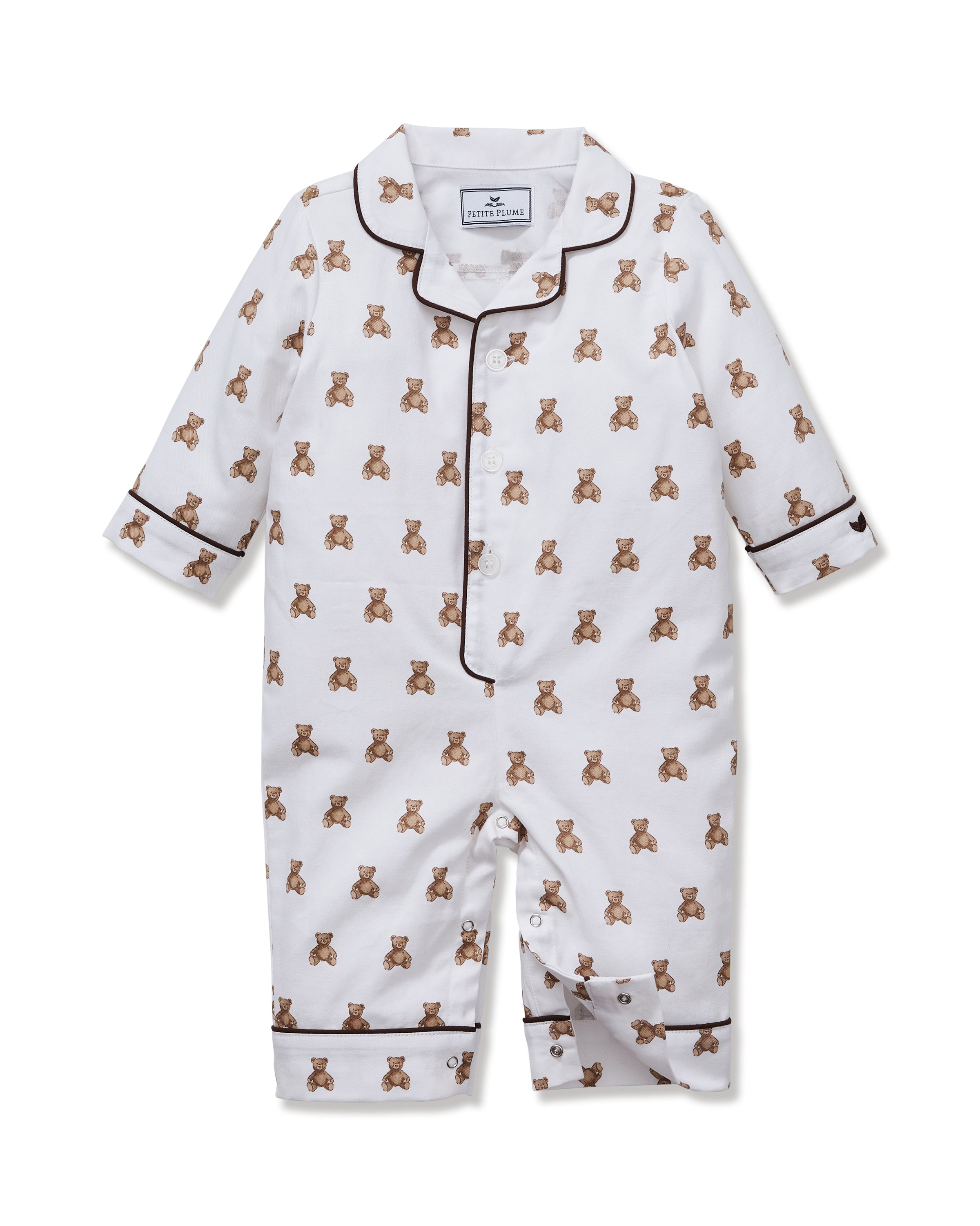 Baby’s Twill Classic Romper in Teddy Tales