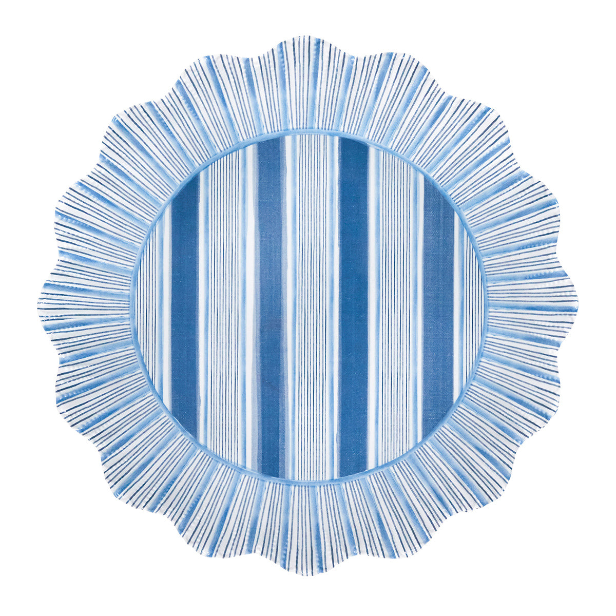 Cabana Stripe Melamine Dinner Plate, Set of 4 in Ocean