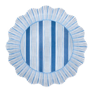 Cabana Stripe Melamine Dinner Plate, Set of 4 in Ocean