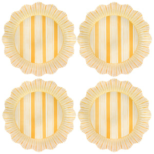 Cabana Stripe Melamine Dinner Plate, Set of 4 in Sunshine