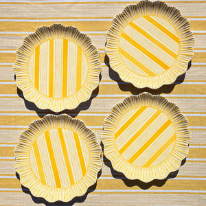 Cabana Stripe Melamine Dinner Plate, Set of 4 in Sunshine