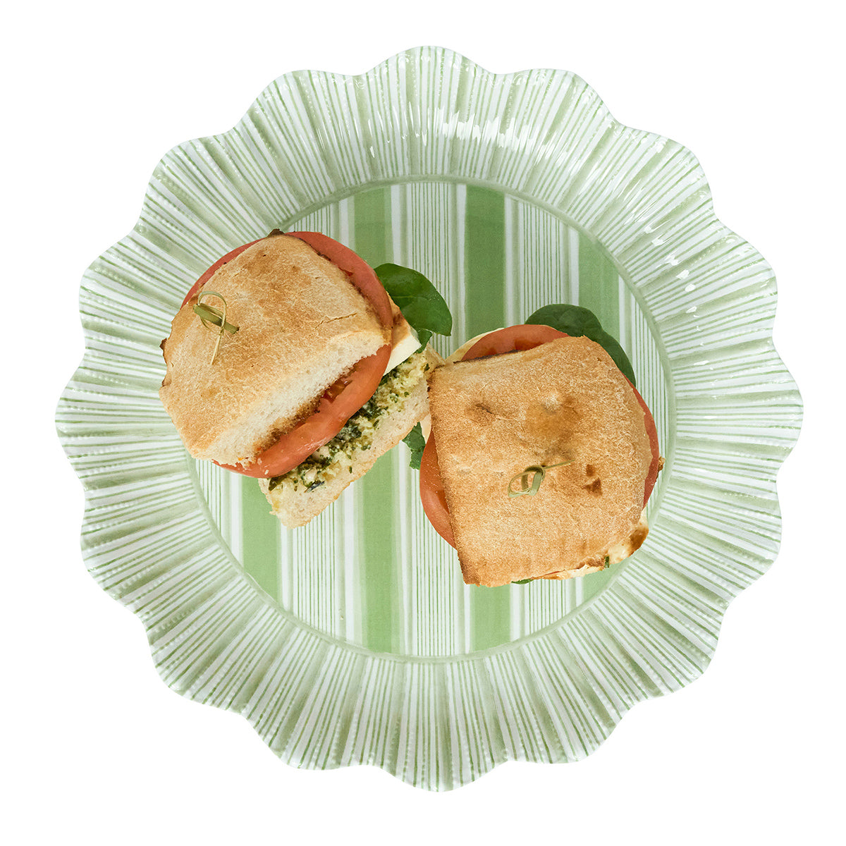 Cabana Stripe Melamine Dinner Plate Assorted, Set of 4 in Multi