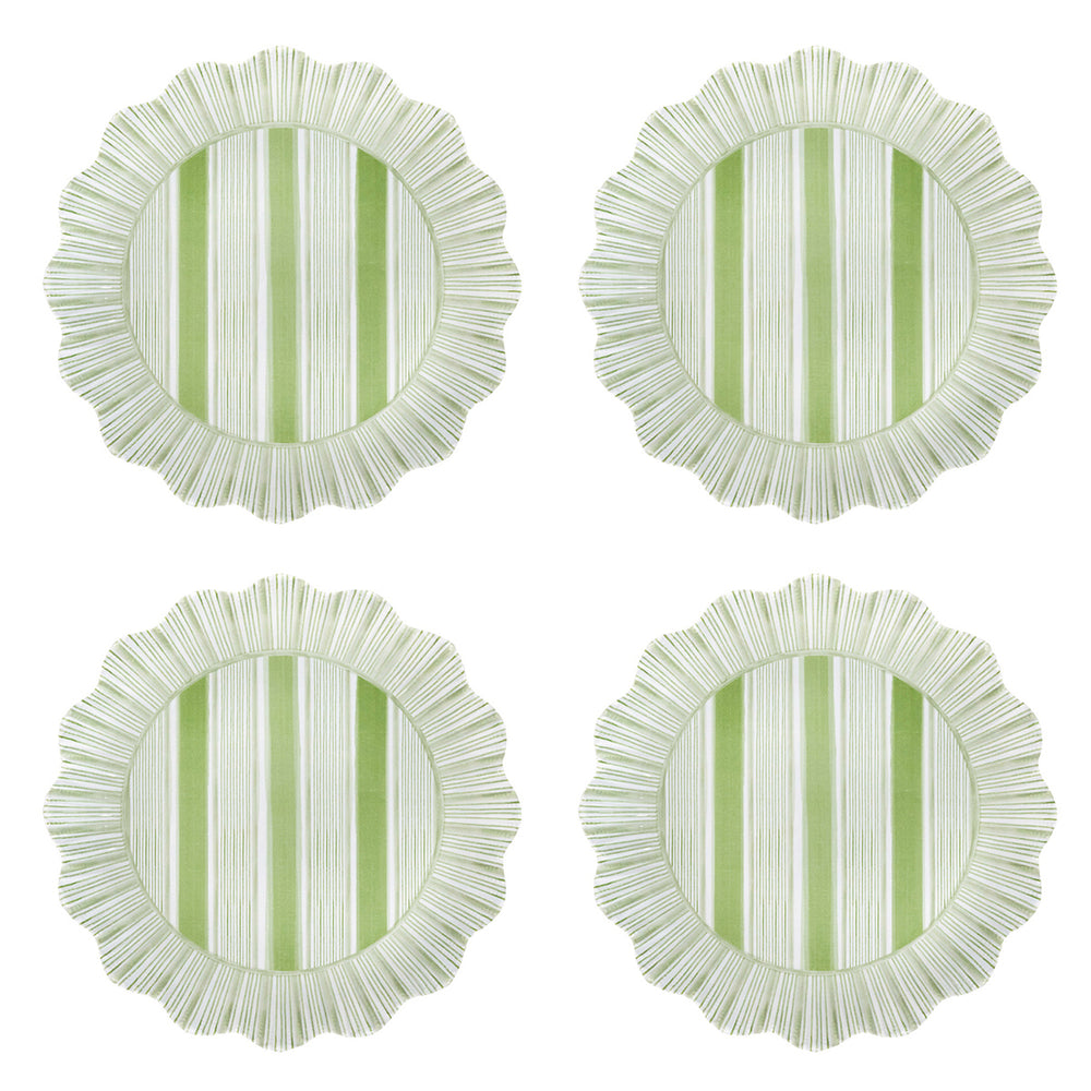 Cabana Stripe Melamine Dessert/Salad Plate, Set of 4 in Seagrass