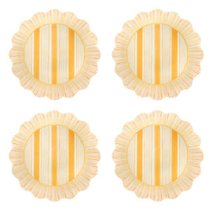 Cabana Stripe Melamine Dessert/Salad Plate, Set of 4 in Sunshine