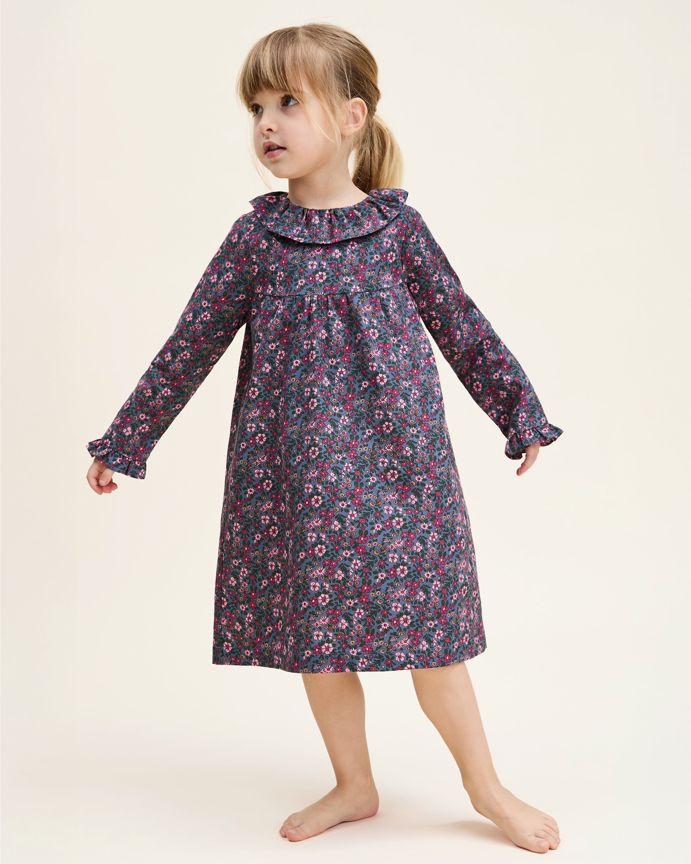 Girl's Twill Scarlett Nightgown in Fleurs de Saison