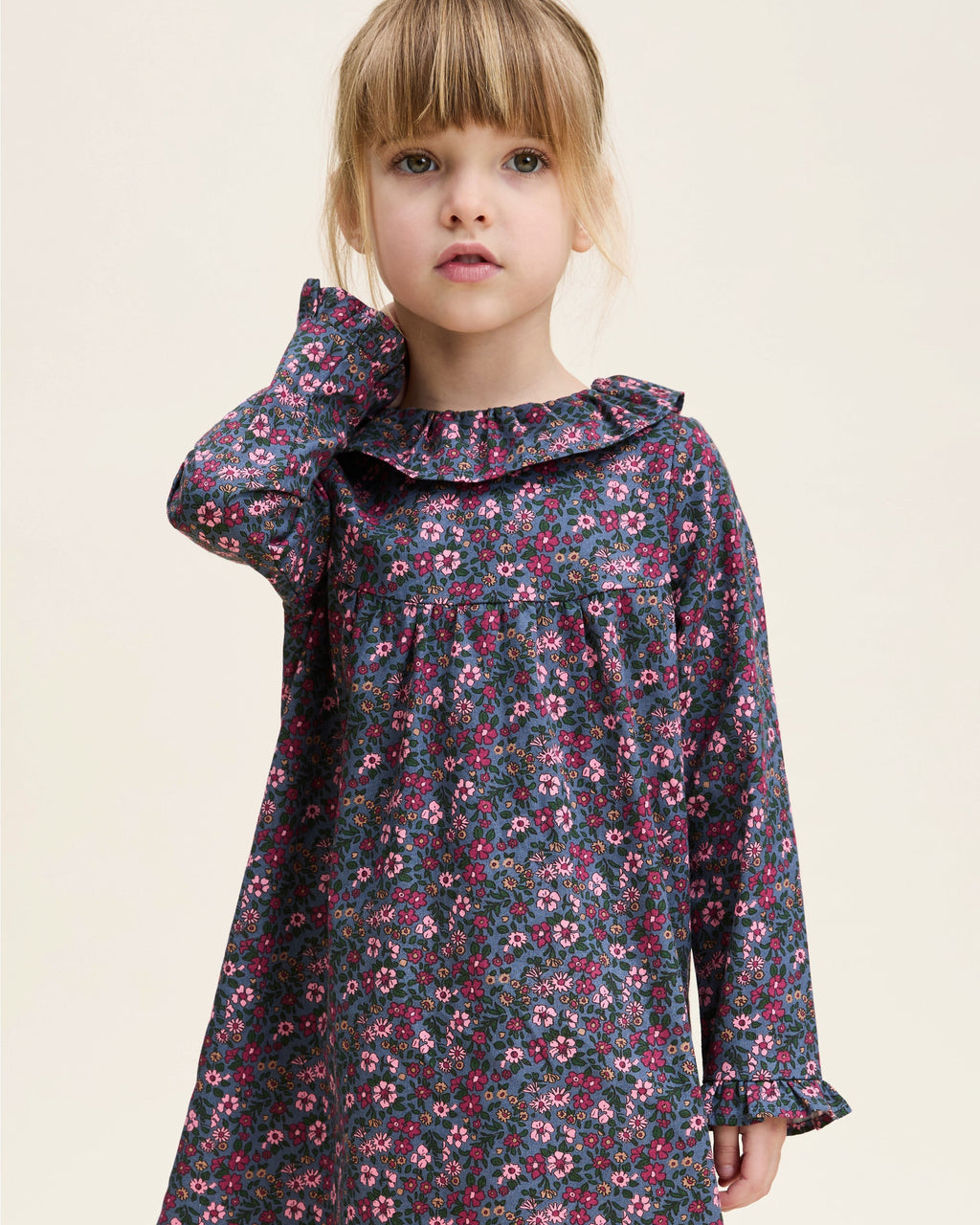 Girl’s Twill Scarlett Nightgown in Fleurs de Saison