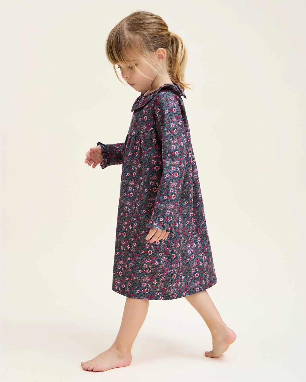 Girl’s Twill Scarlett Nightgown in Fleurs de Saison