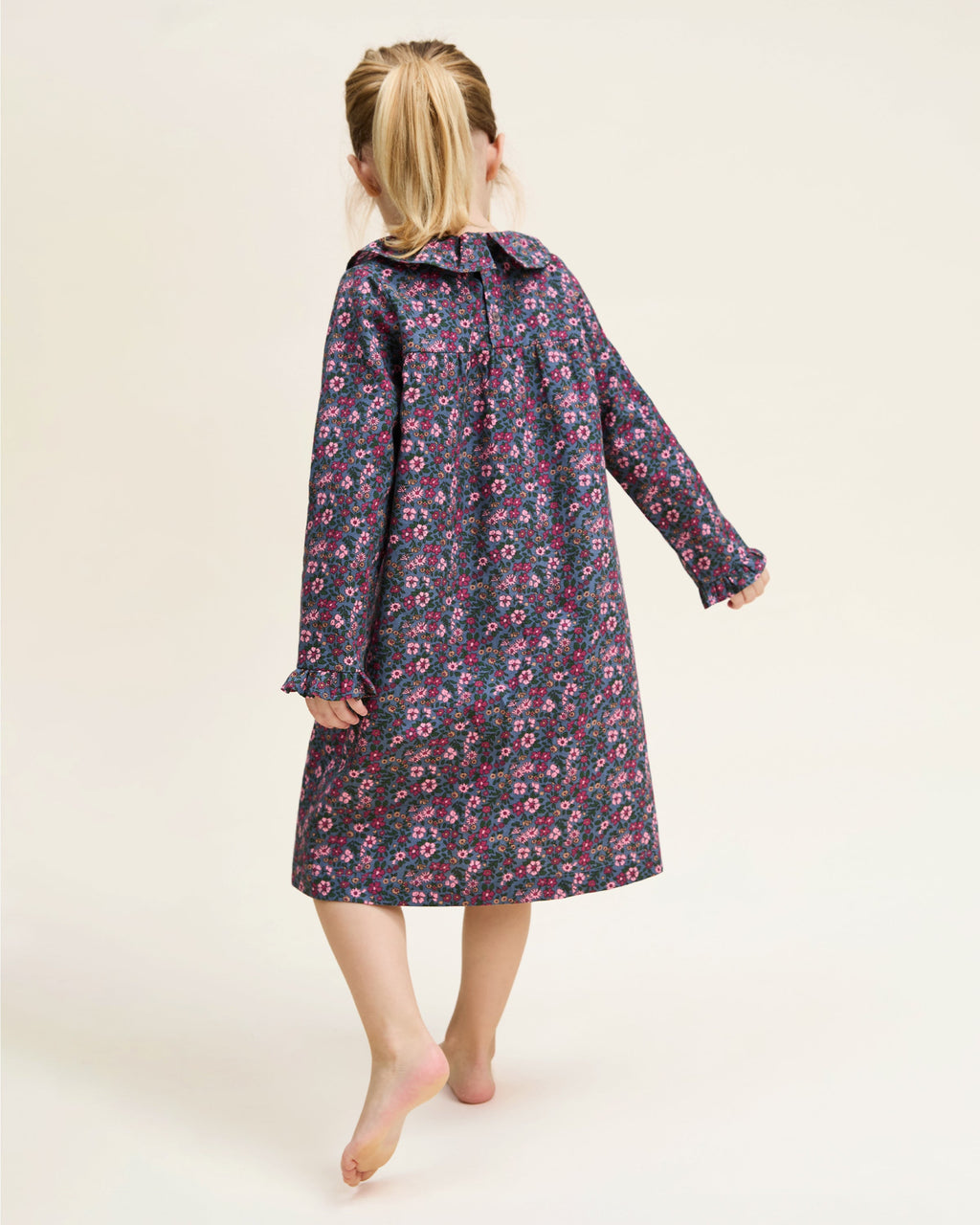 Girl’s Twill Scarlett Nightgown in Fleurs de Saison