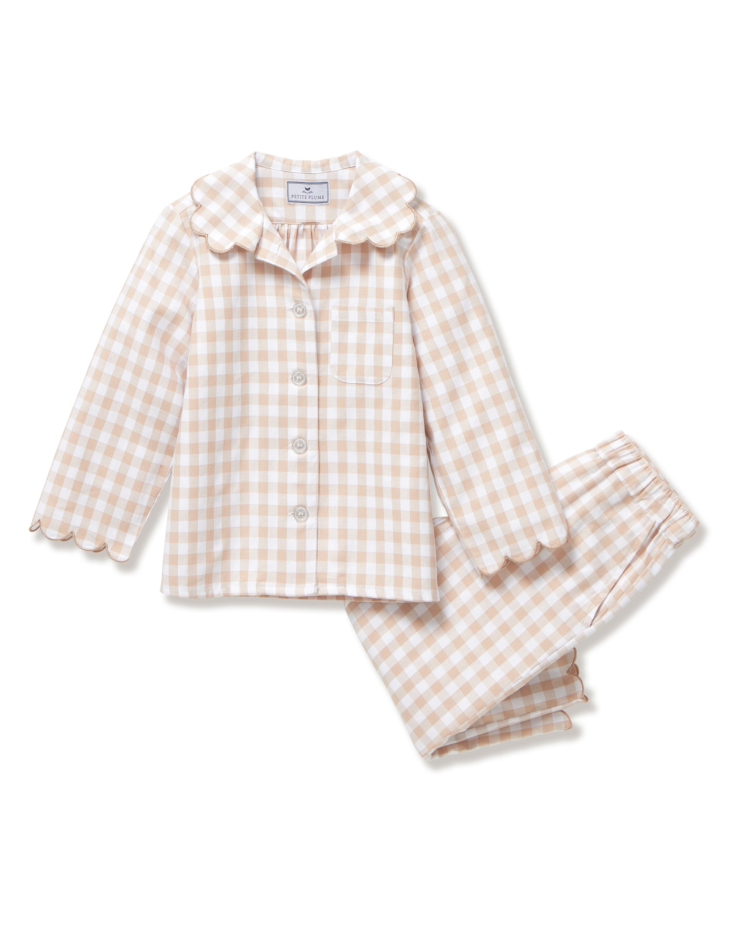 Women’s Twill Colette Pajama in Camel Gingham