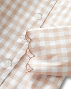 Kid's Twill Colette Pajama Set in Camel Gingham