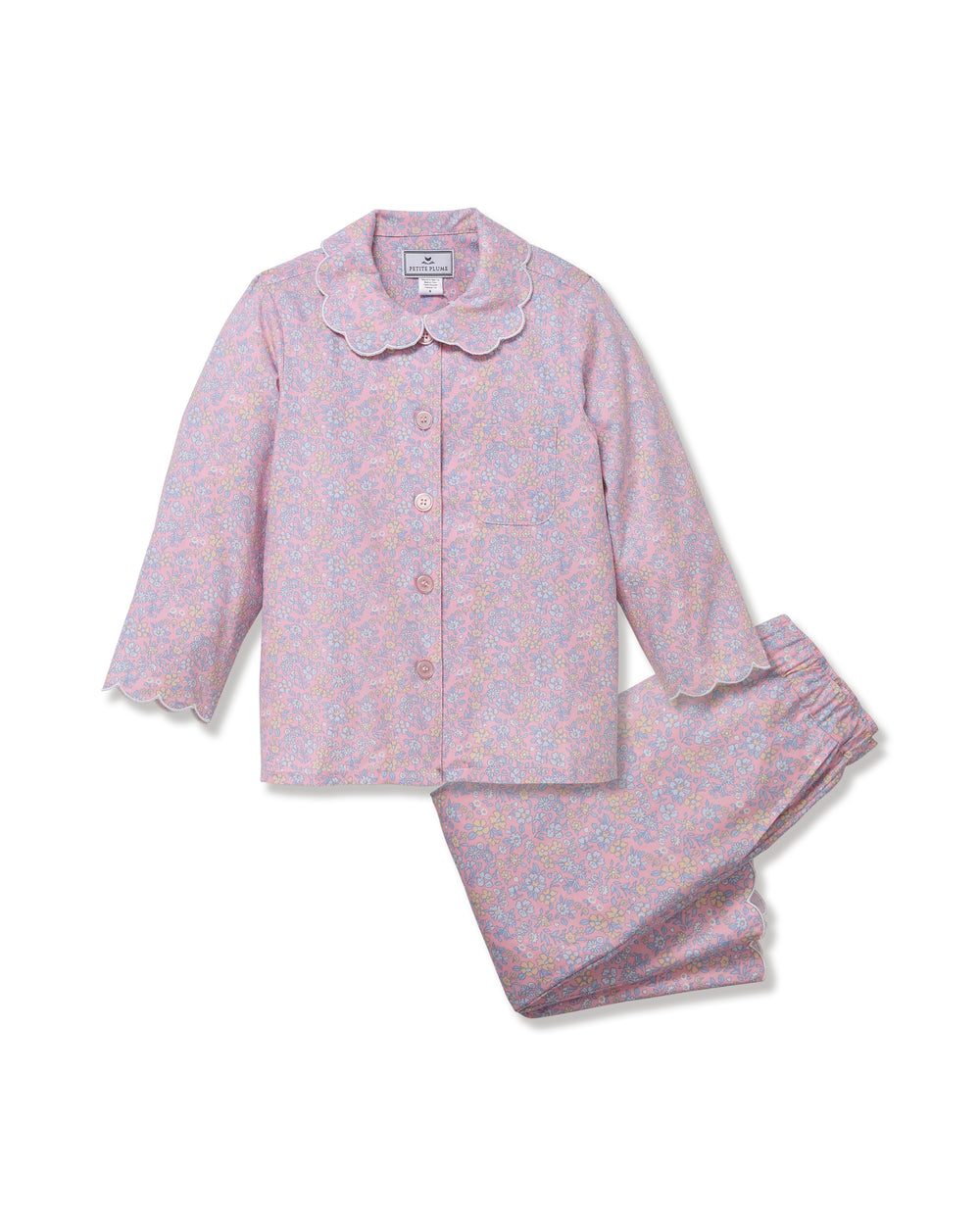 Kid's Twill Colette Pajama Set in Fleur Blush