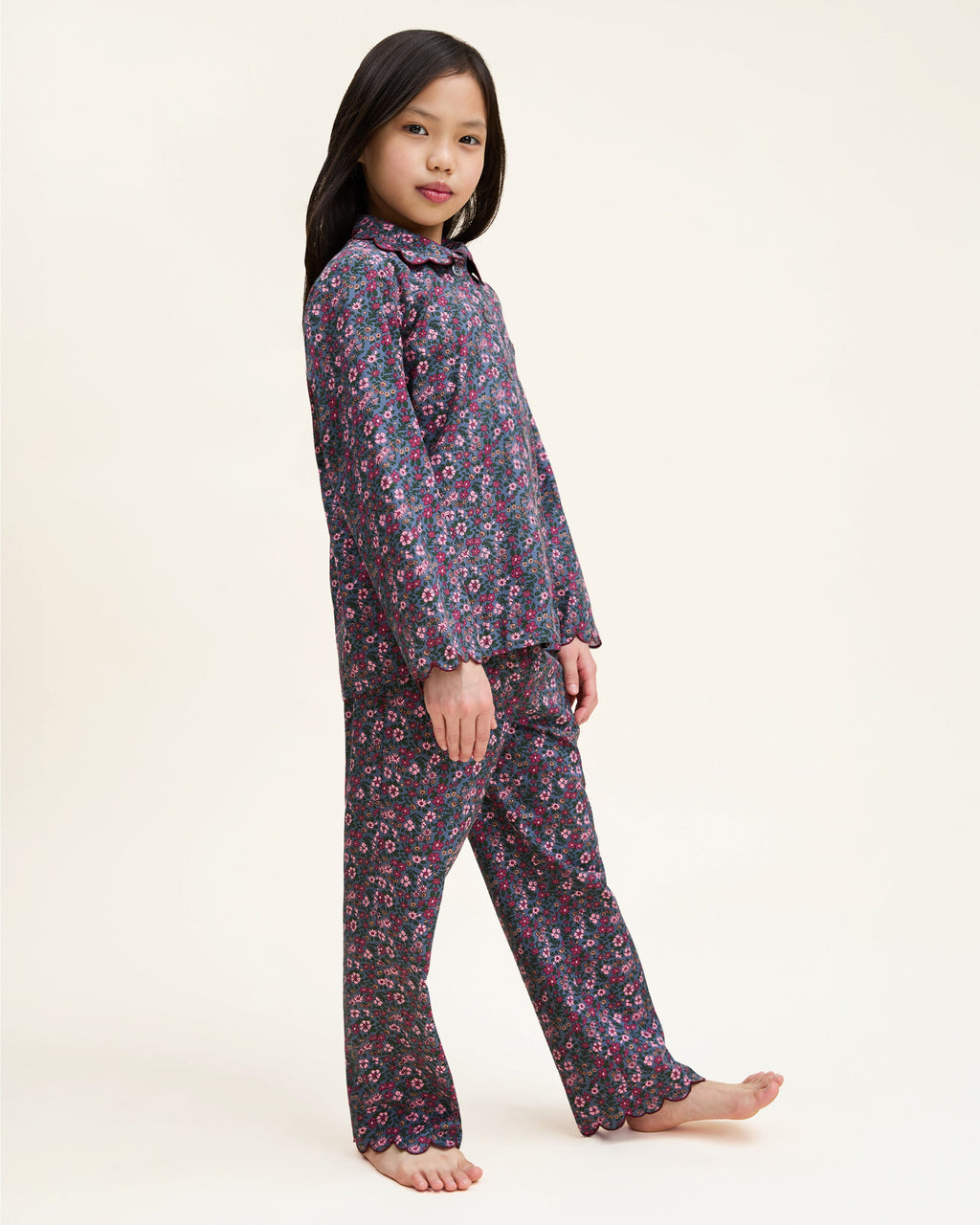 Kid’s Twill Colette Pajama Set in Fleurs de Saison