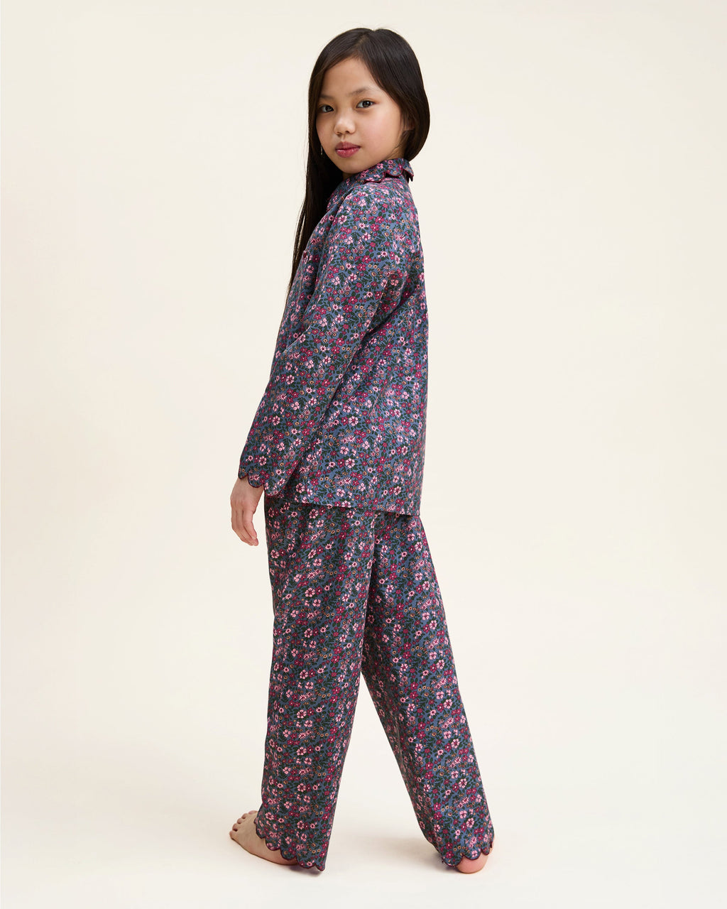 Kid’s Twill Colette Pajama Set in Fleurs de Saison