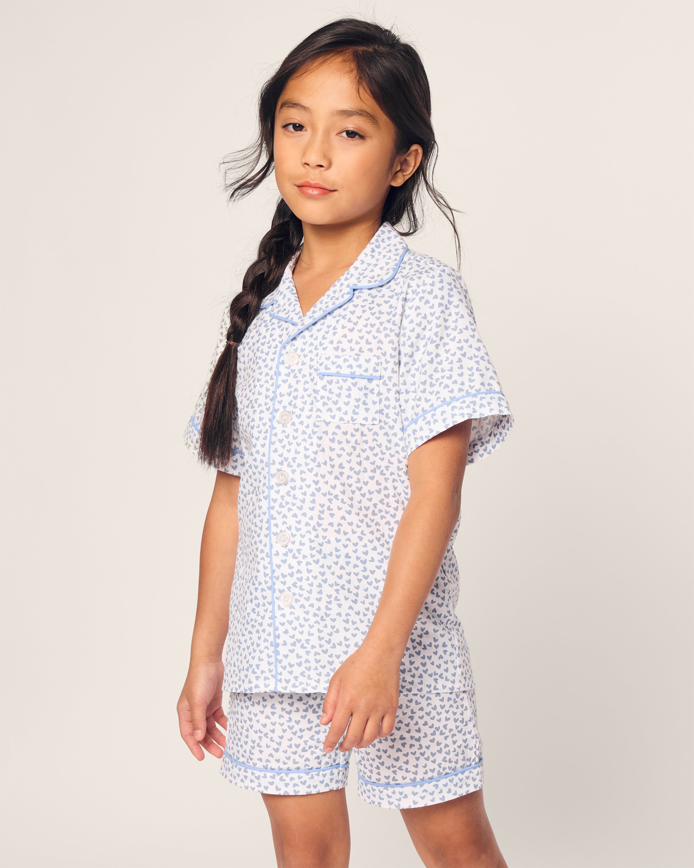 Kid’s Twill Short Set in Bluehearts