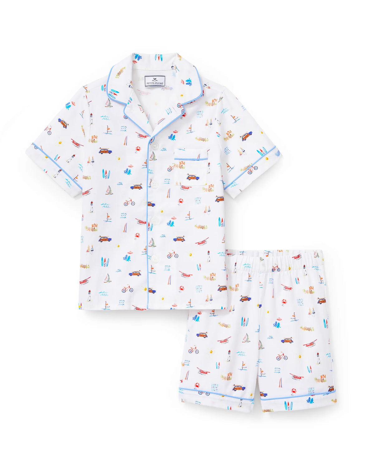Kid's Twill Pajama Short Set in Summer Nostalgia