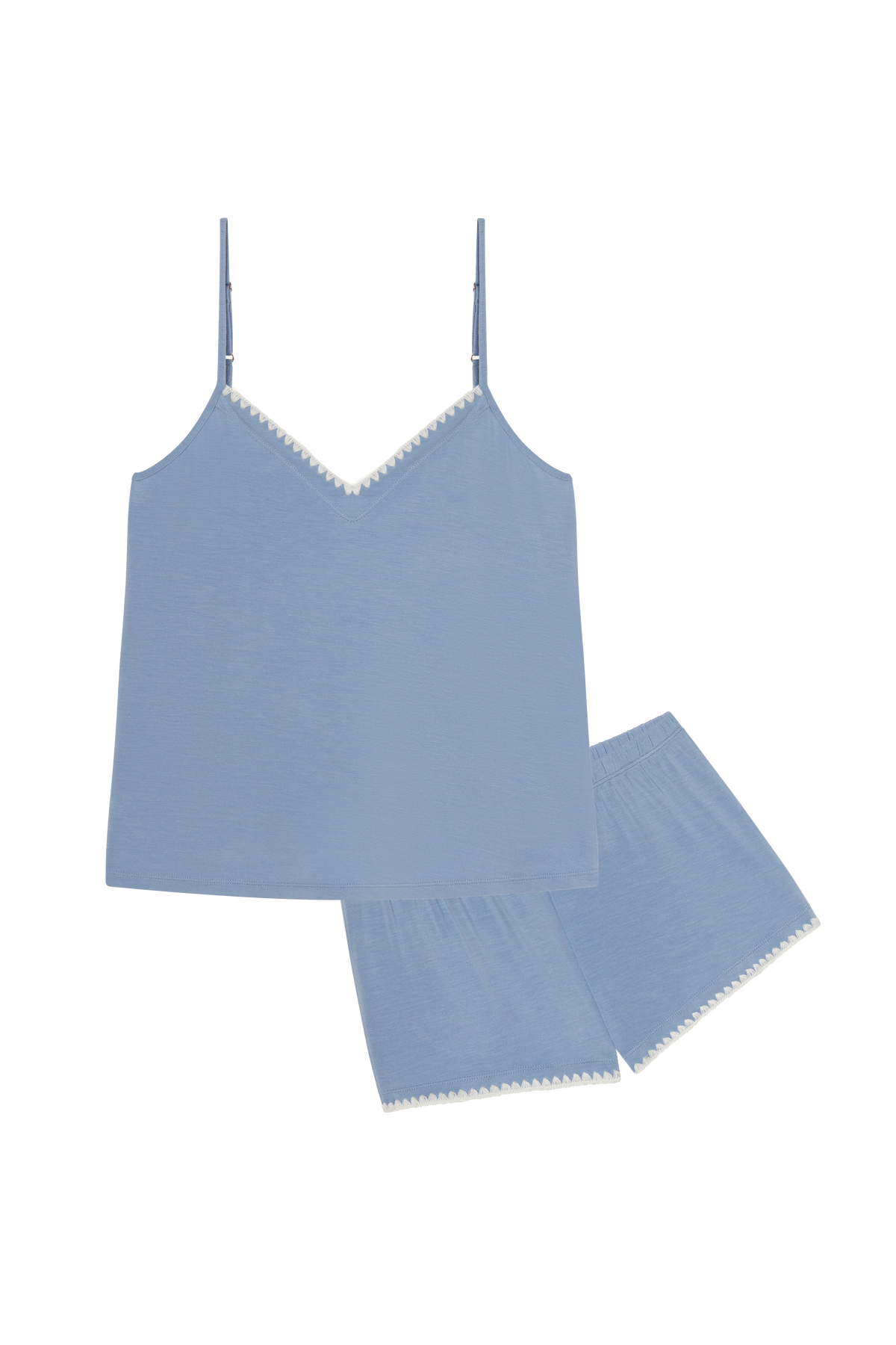 Frida TENCEL™ Modal Cami & Short PJ Set in Wedgewood Blue/Ivory