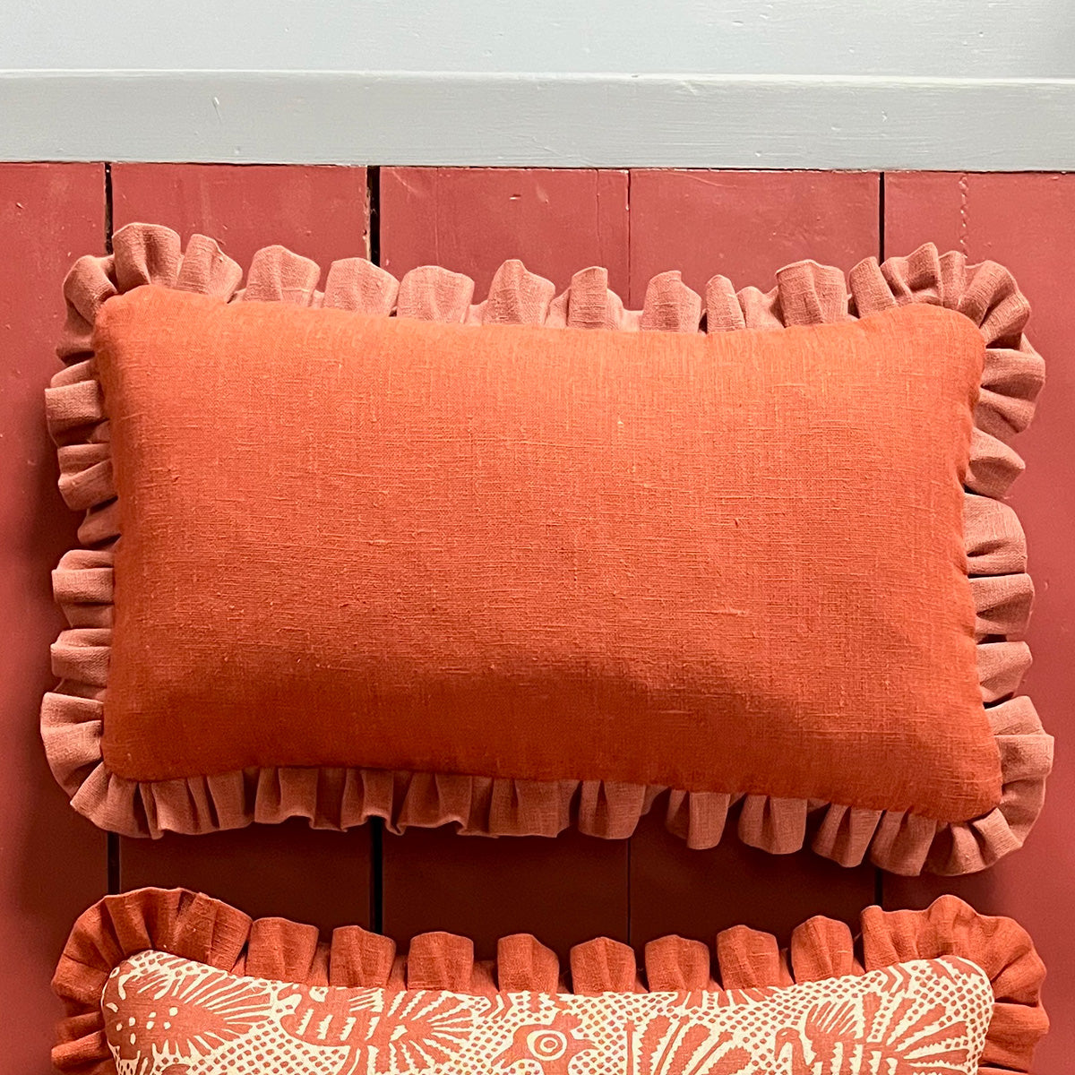 Terracotta Cushion with Sirin Terracotta Frill