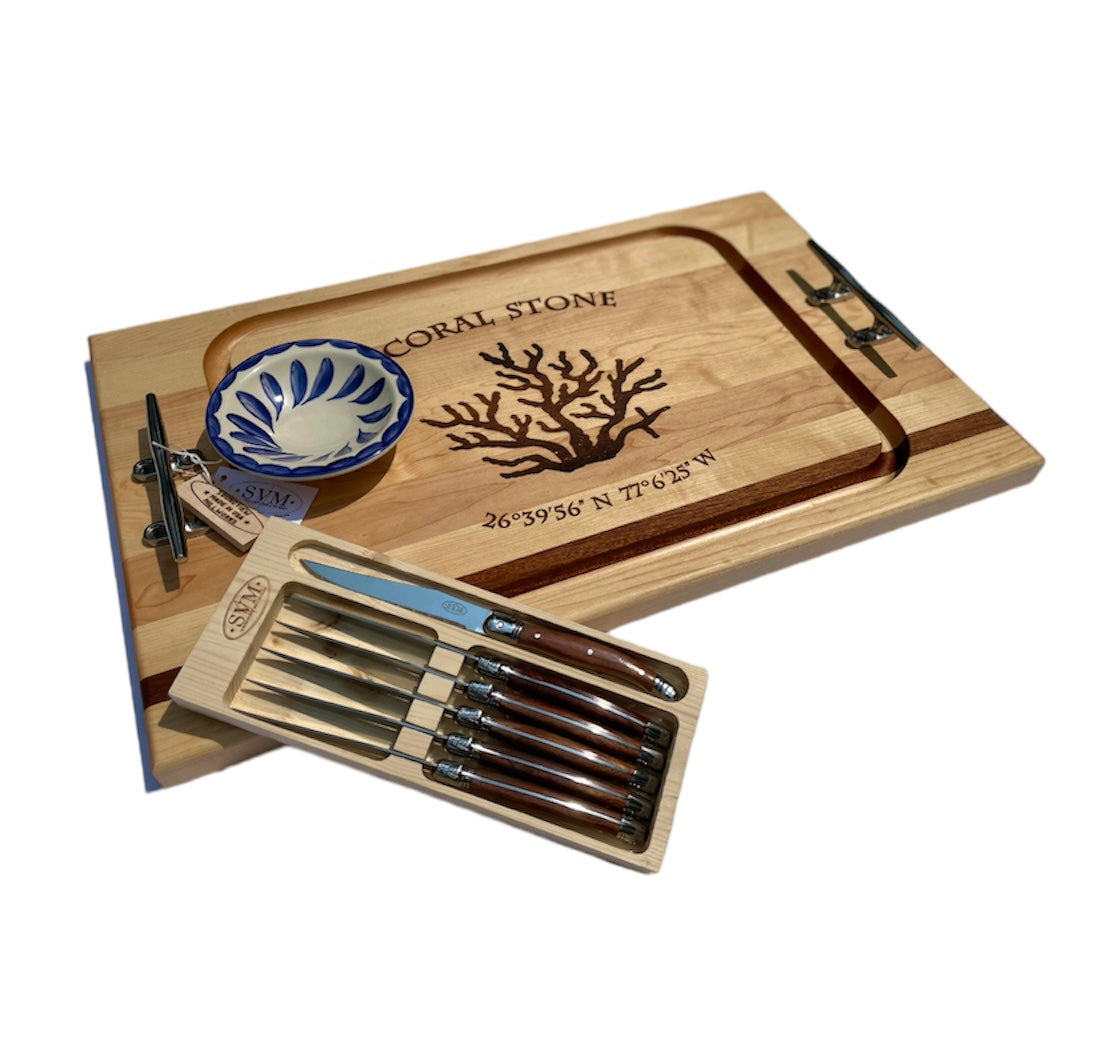 Nautical Cleat Handle Steak Boards