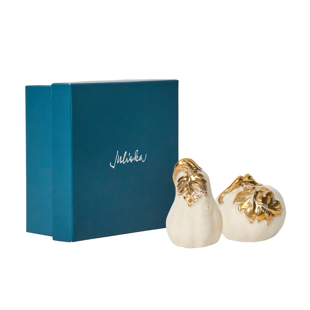 Forest Walk Pumpkin Salt & Pepper Shakers in Gold