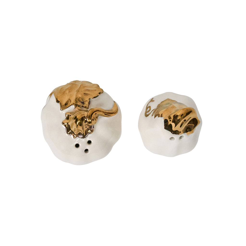Forest Walk Pumpkin Salt & Pepper Shakers in Gold