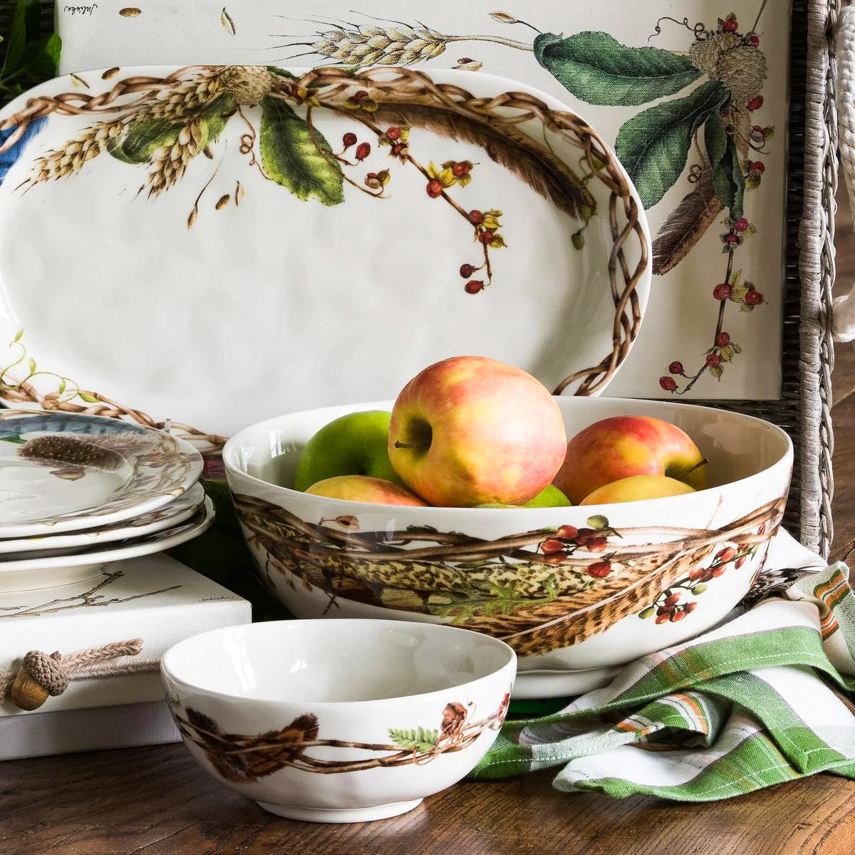 Forest Walk 10" Serving Bowl in Café Au Lait