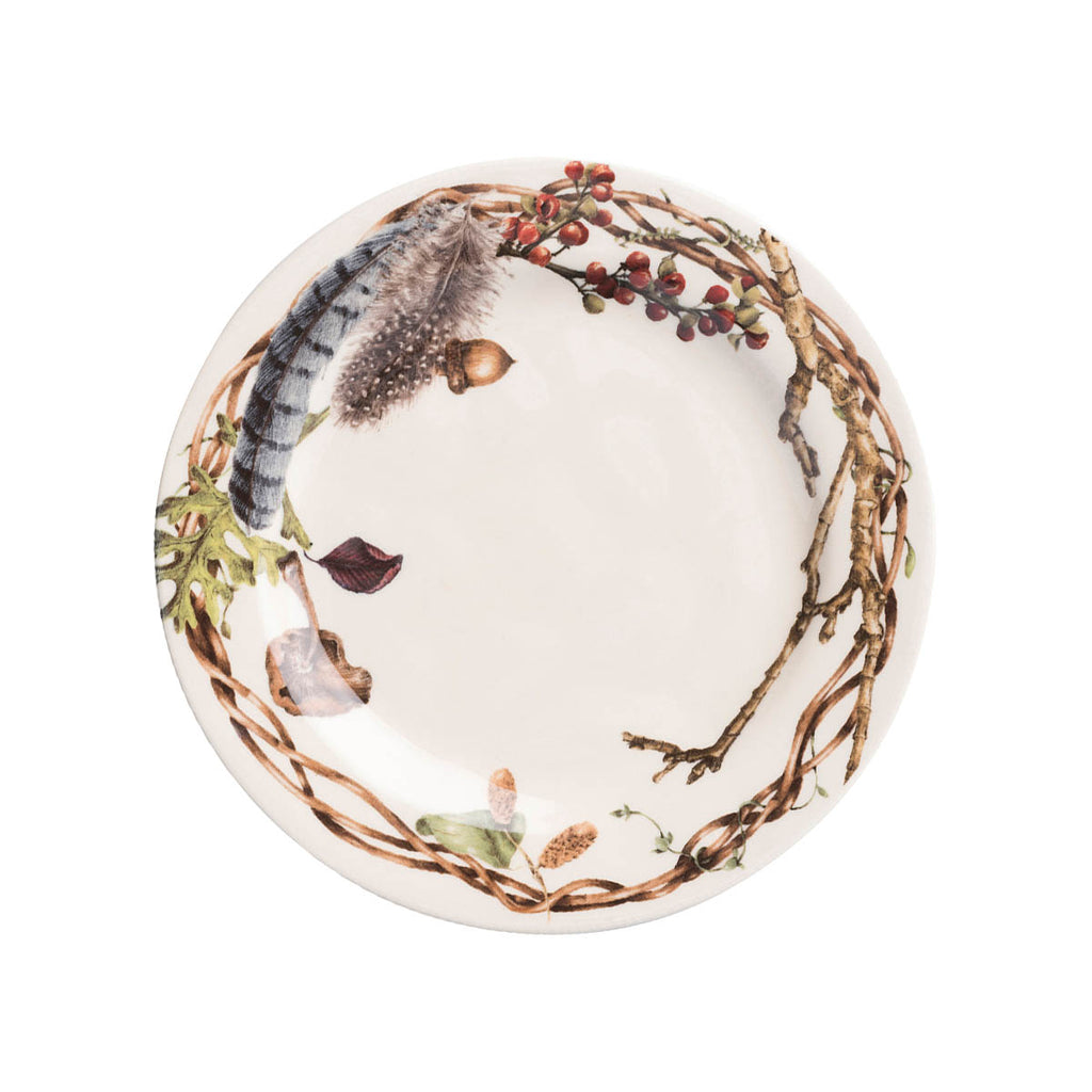 Forest Walk Party Plate in Café Au Lait, Set of 4