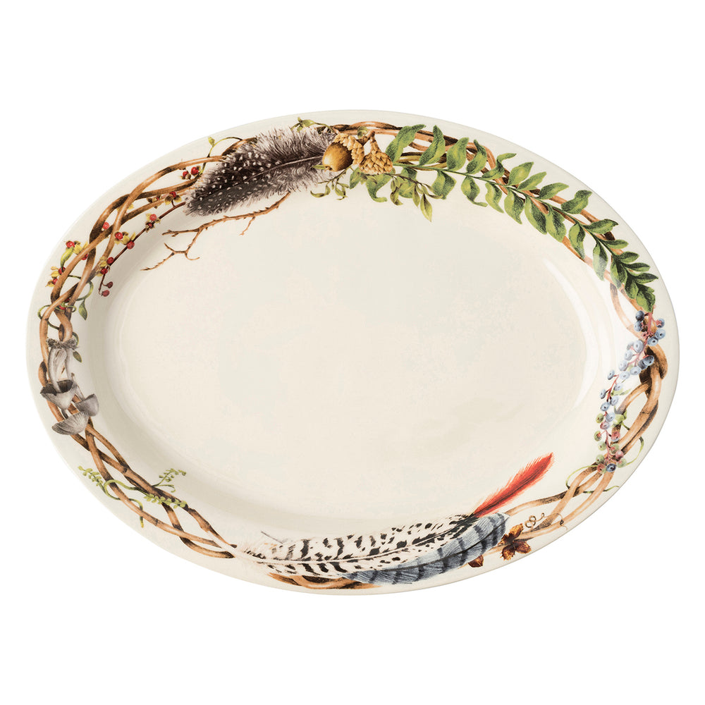 Forest Walk 17" Platter in Café Au Lait