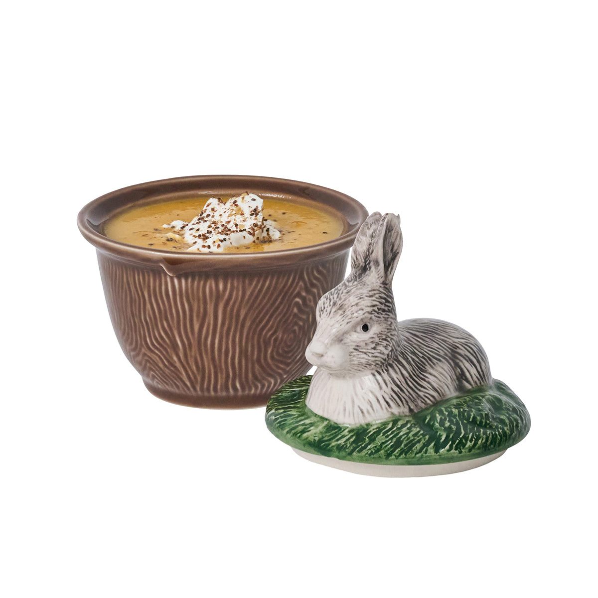 Forest Walk Rabbit Bowl with Lid in Multi