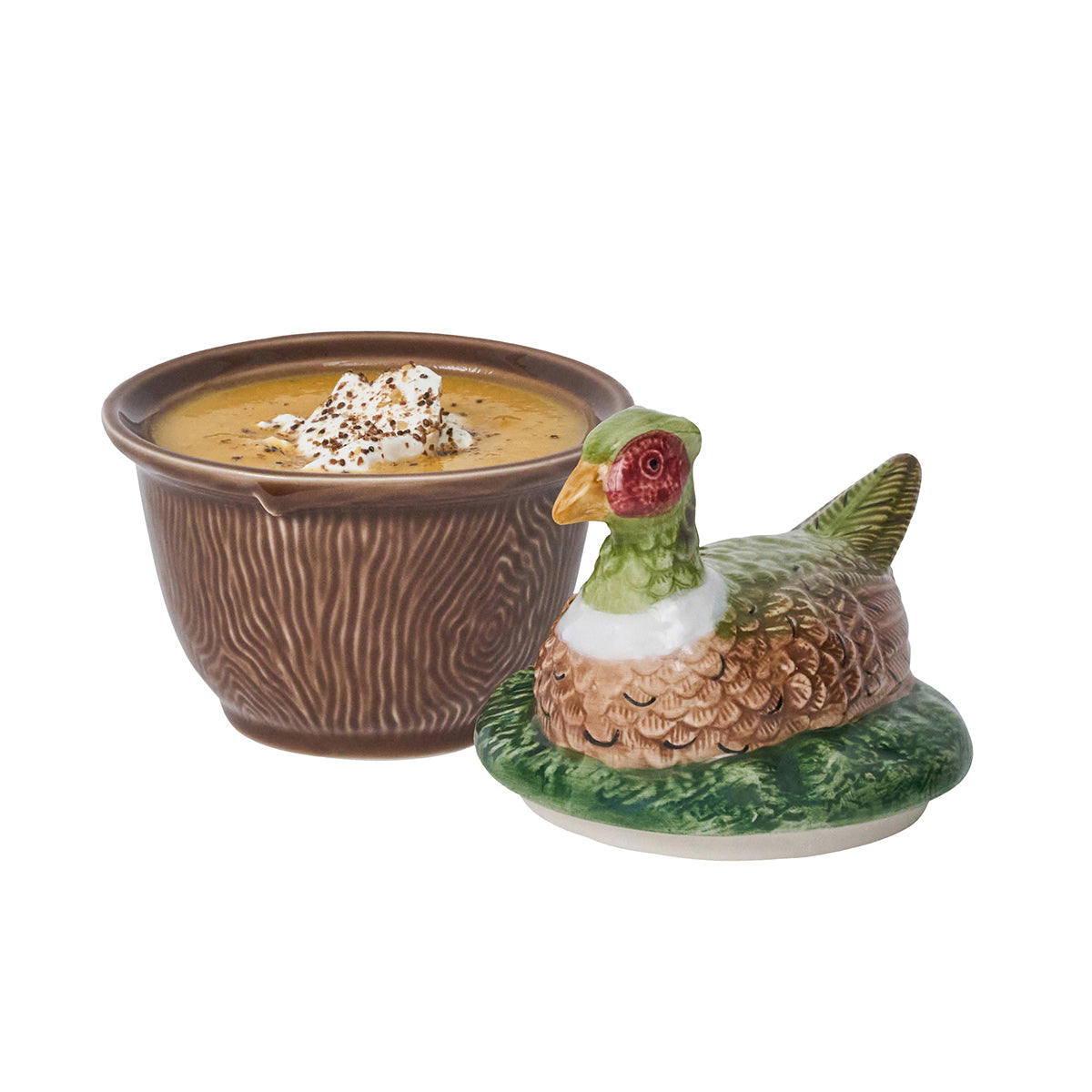 Forest Walk Pheasant Bowl with Lid in Multi